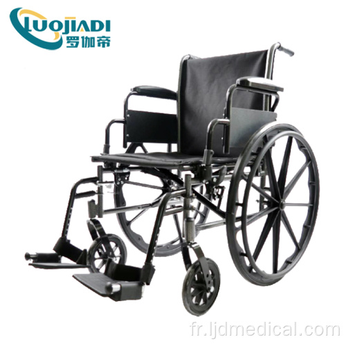 Fauteuil roulant manuel pliable économique avec cadre chromé